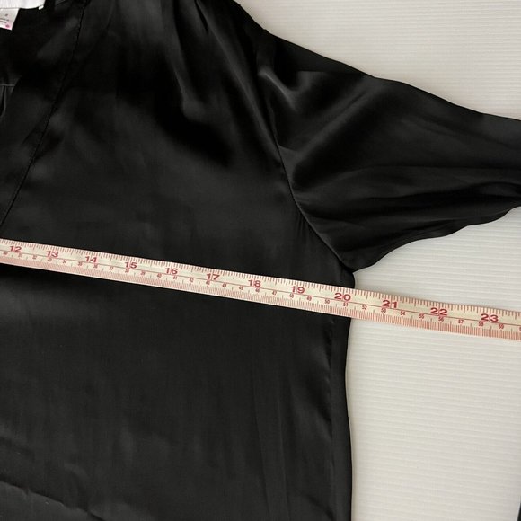 Witchery Modern Cuff Blouse Top Long Sleeve Black Satin Office Work Lux Size S 8 - Picture 12 of 13